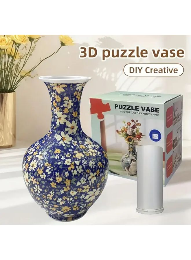 SH1696 Floral 3D Puzzle Vase 164 Pcs Curved Plastic Home Office Decor Gift - Image 1